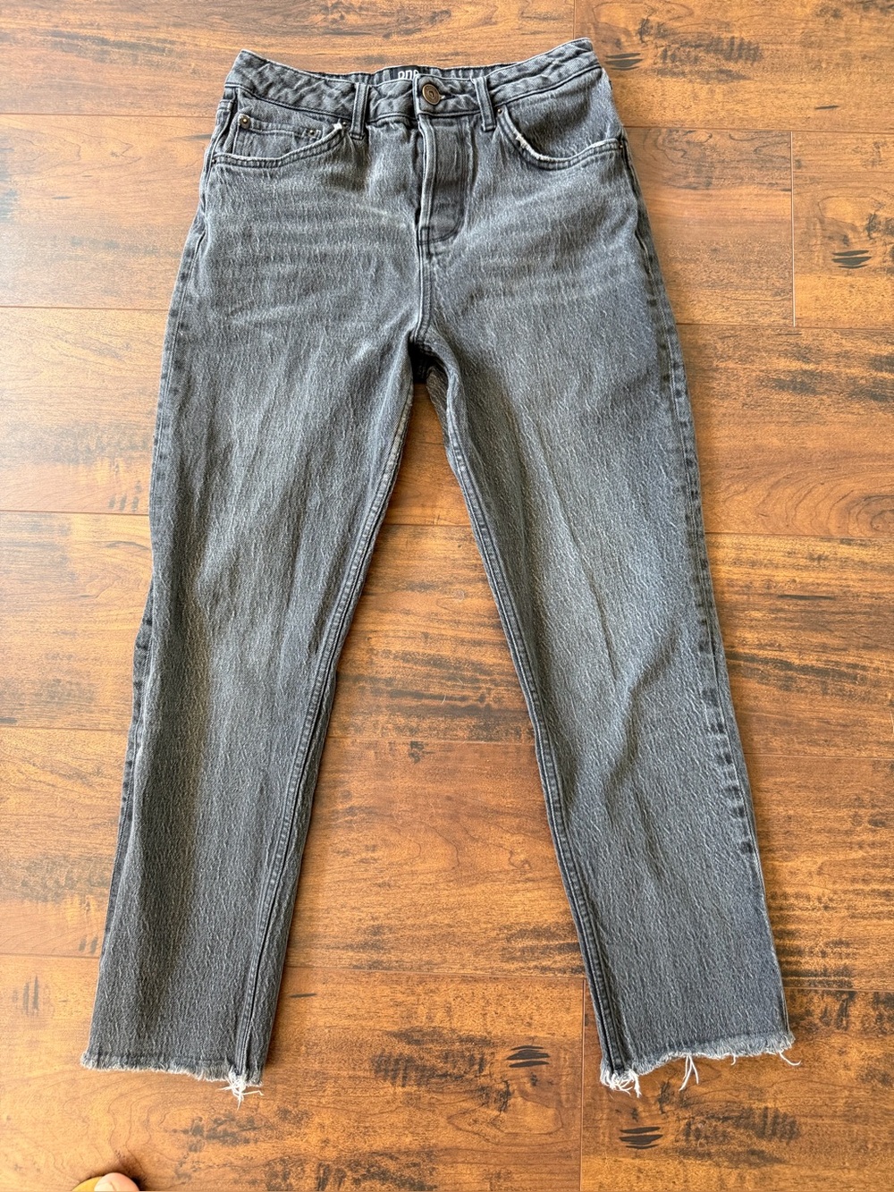 BDG Urban Outfitters Dark Grey Distressed High Rise Straight Leg Jeans Size 29